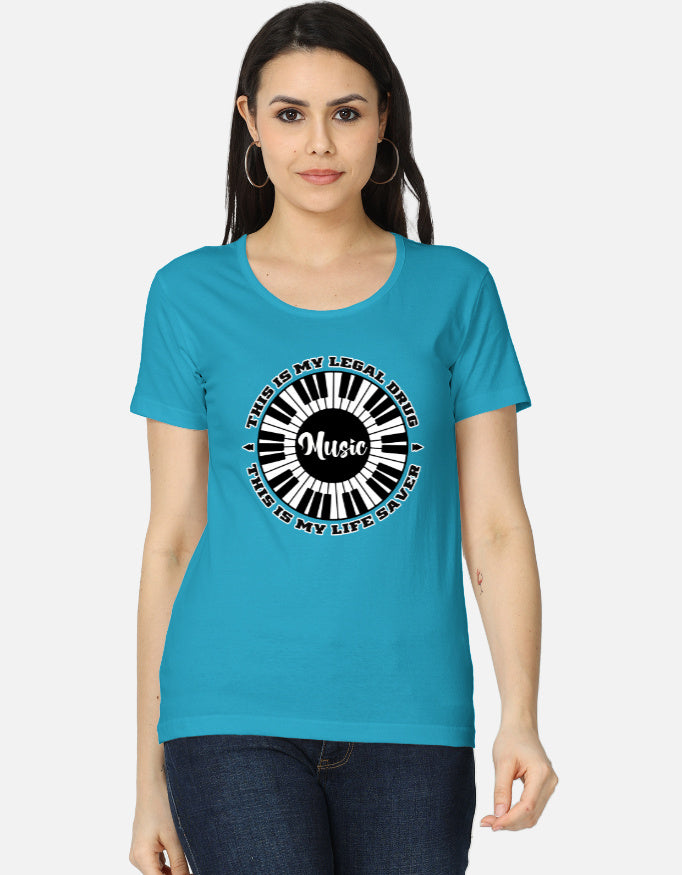 C-Labs Music Is My Drug Women's Classic T-Shirt SkyBlue Front_1_c_6_b7744010-c077-4697-af67-6efe3914ceb2