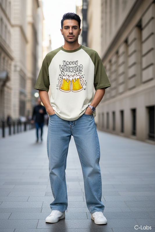 C-Labs Happy Weekend Oversized Classic T-Shirt Front_1_c_70