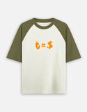 C-Labs Time Is Money Oversized Classic T-Shirt Olive Green off white Front_1_c_70_533559ff-1fff-46d1-8cba-6b4974b74988
