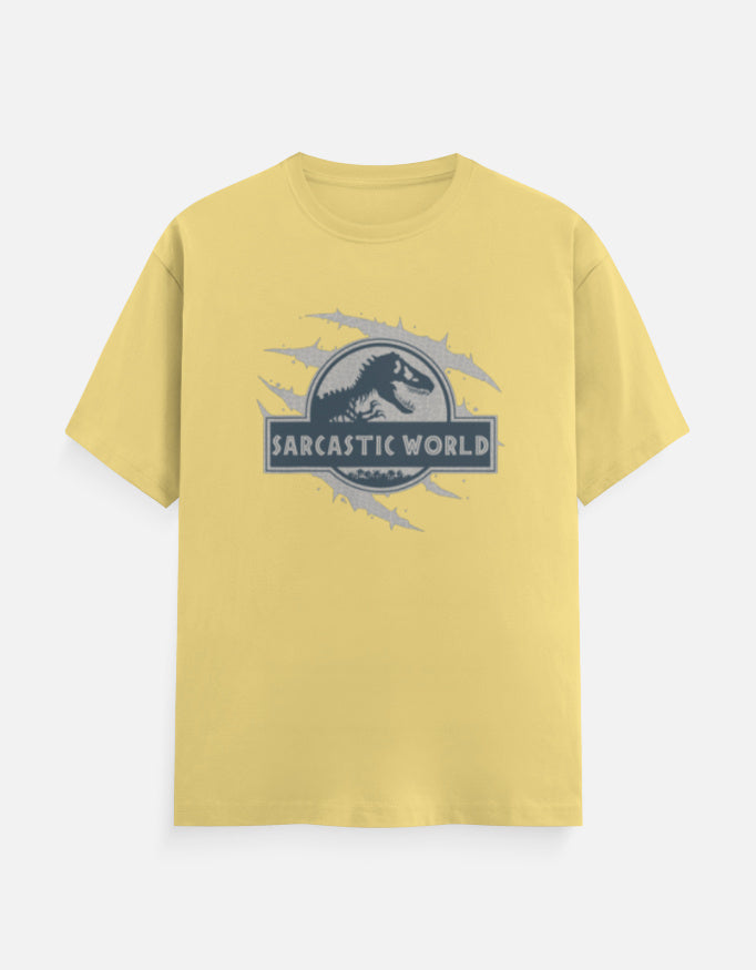 C-Labs Sarcastic World Classic Crew T-Shirt Yellow Front_1_c_7_0359b681-078d-42ba-acde-21870c2f5a89