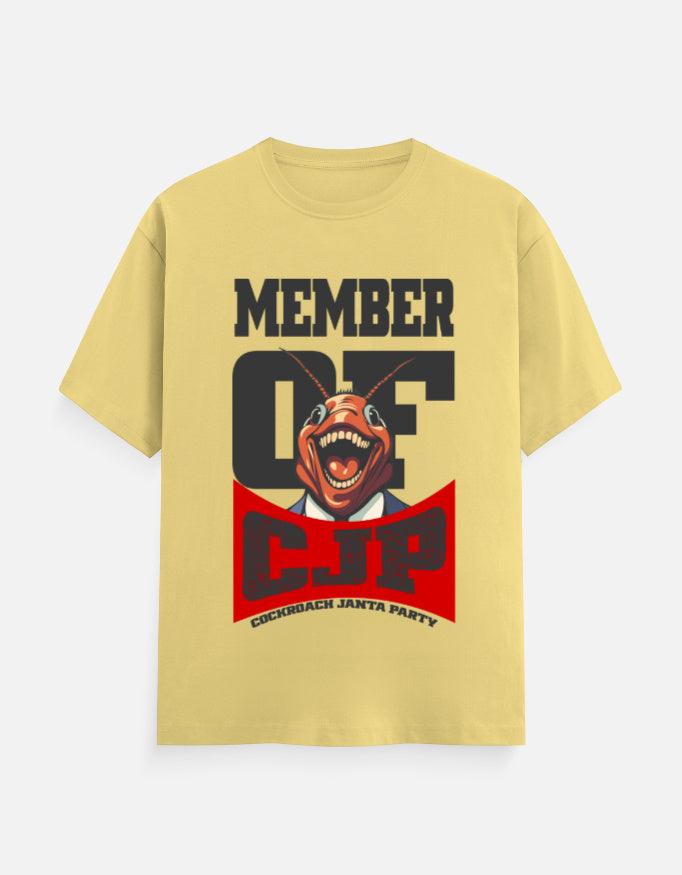 C-Labs Member of Cockroach Janatha Party Classic Crew T-Shirt Yellow Front_1_c_7_0caa6f65-c6b5-4b33-aa3e-254652a4c678