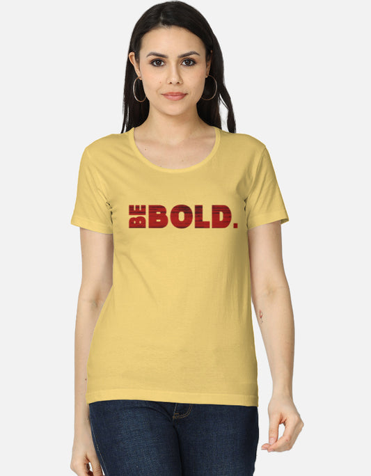 C-Labs Be Bold Women's Classic T-Shirt Yellow Front_1_c_7_54c3fba0-c441-4512-9d7f-0155715457e8