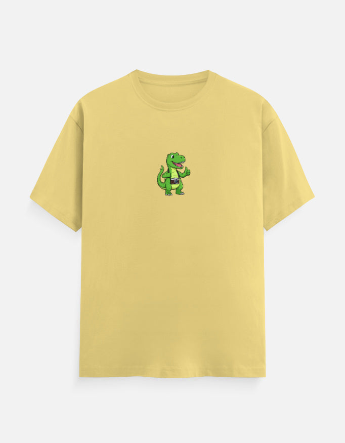 C-Labs Photographer Dinosaur Classic Crew T-Shirt Yellow Front_1_c_7_6f846e9d-98c8-4ad0-82e3-788f595f2d8b