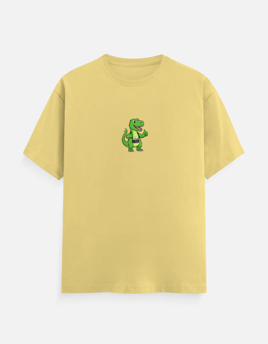 C-Labs Photographer Dinosaur Classic Crew T-Shirt Yellow Front_1_c_7_6f846e9d-98c8-4ad0-82e3-788f595f2d8b