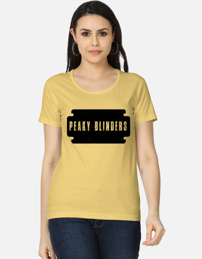 C-Labs Peaky Blinders Women's Classic T-Shirt Yellow Front_1_c_7_96a696a9-b747-43b5-96c9-291fb9fd261c