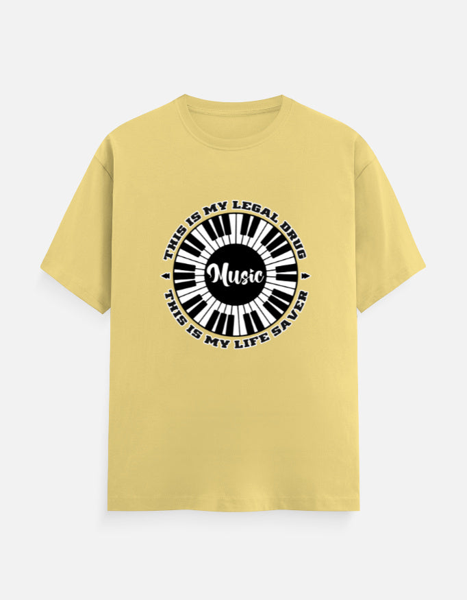 C-Labs Music Is My Drug Classic Crew T-Shirt Yellow Front_1_c_7_ed63ef5e-5221-42ce-bb34-ee0a50239d3f