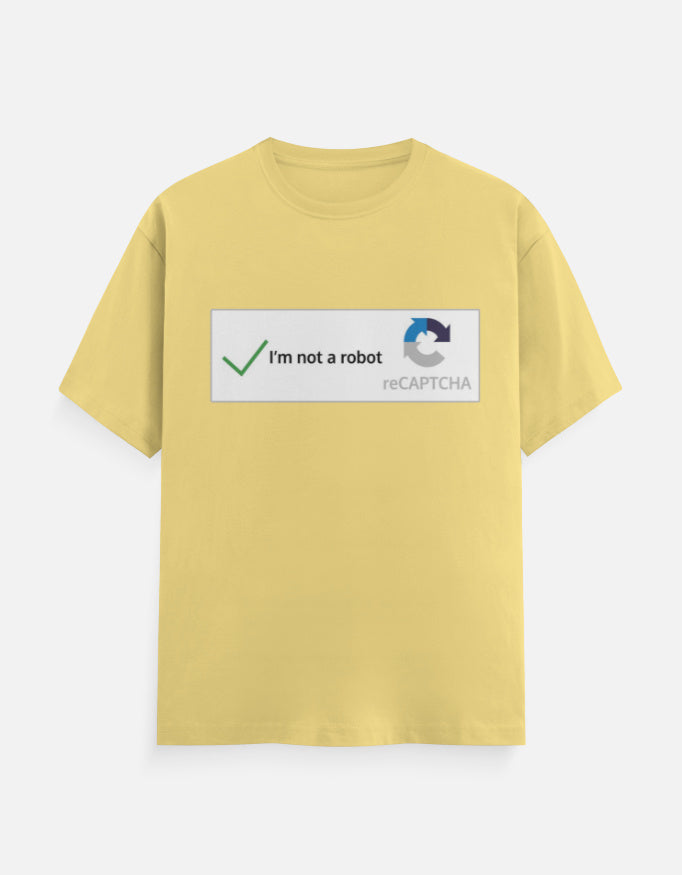 C-Labs I'm Not a Robot Classic Crew T-Shirt Yellow Front_1_c_7_fe067c3a-75be-4c0a-8bea-8629d41769c6