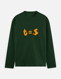 C-Labs Time Is Money Full Sleeve T-Shirt Bottle Green Front_1_c_8_07ddc6c5-1b1d-4f73-99fe-a586d7d96f12