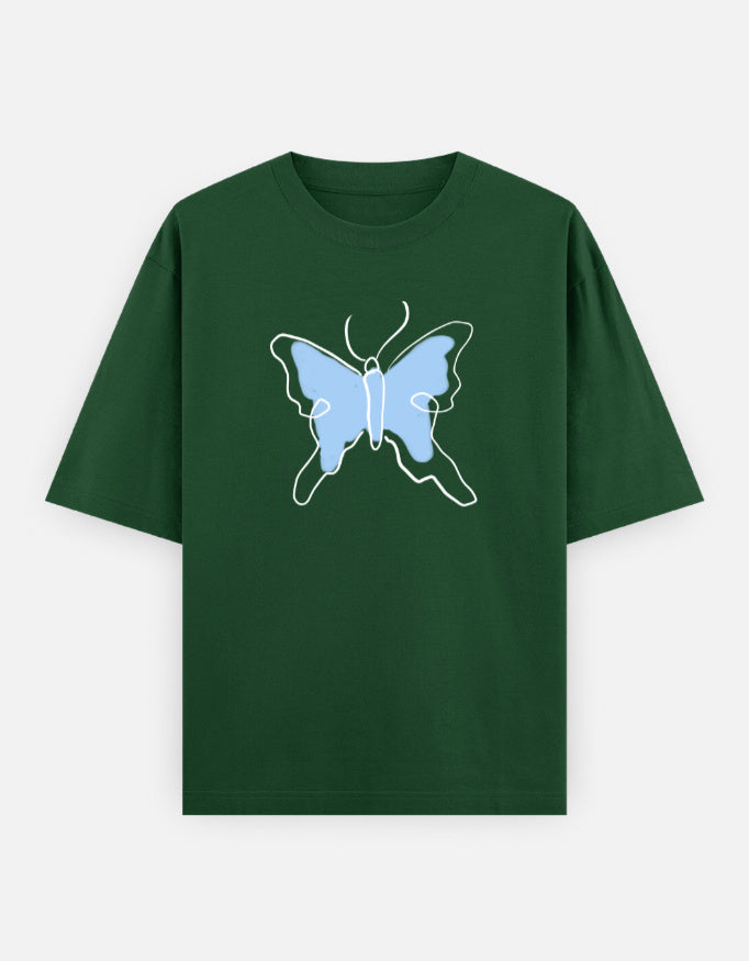 C-Labs Butterfly Oversized Classic T-Shirt Bottle Green Front_1_c_8_0d23473f-fe62-4927-bc1b-6b88edc5f612