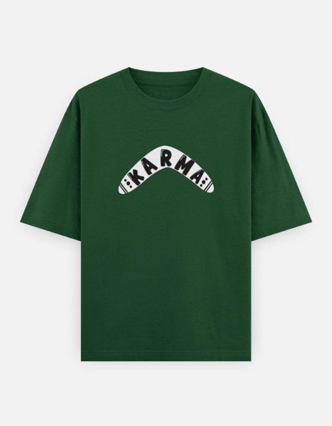 C-Labs Karma Boomerang Oversized Classic T-Shirt Bottle Green Front_1_c_8_2113dec8-2404-43e0-8b0b-60f19cefd4c3