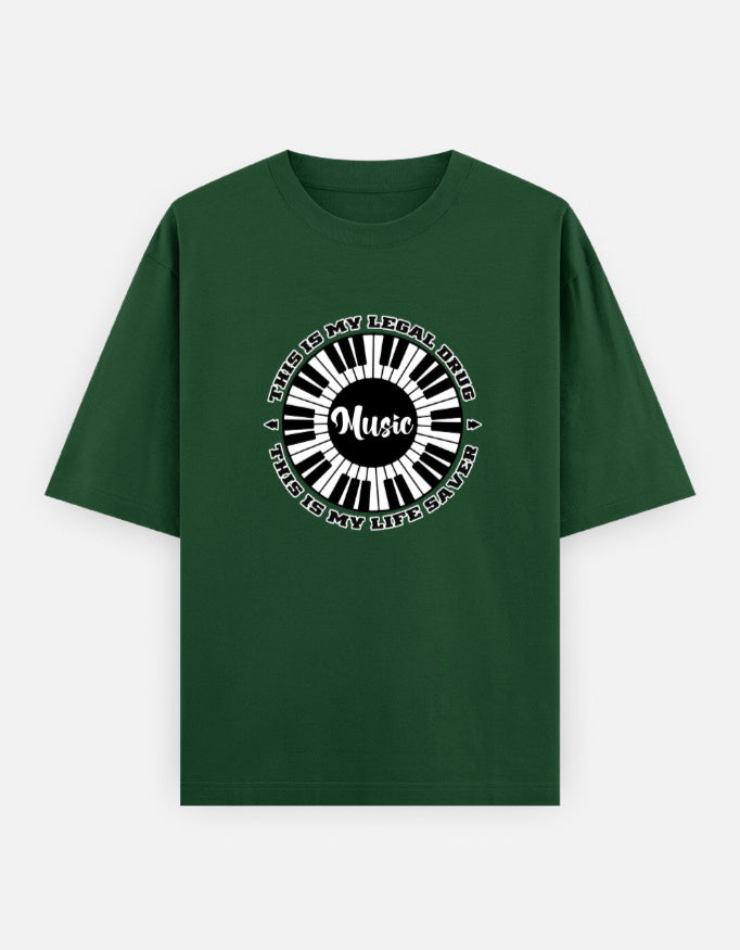 C-Labs Music Is My Drug Oversized Classic T-Shirt Bottle Green Front_1_c_8_26326bb2-22c2-48d8-b609-64f404da5f90