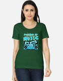 C-Labs Powered By Music Women's Classic T-Shirt Bottle Green Front_1_c_8_29e4acad-0735-4cc6-ab7f-ac993c97aa7d
