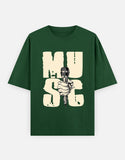 C-Labs Music Oversized Classic T-Shirt Bottle Green Front_1_c_8_2f6f0abe-20c9-48c8-973b-233d9b1b6d88