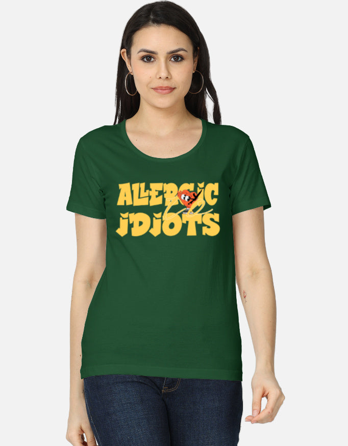 C-Labs Allergic to Idiots Women's Classic T-Shirt Bottle Green Front_1_c_8_39c3f206-1199-4250-9c1a-ad223515264e