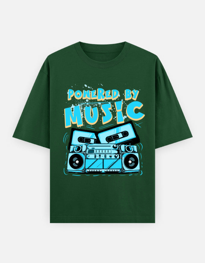 C-Labs Powered By Music Oversized Classic T-Shirt Bottle Green Front_1_c_8_415e0bd0-9aa8-47e0-b1ba-45e04a12c96e