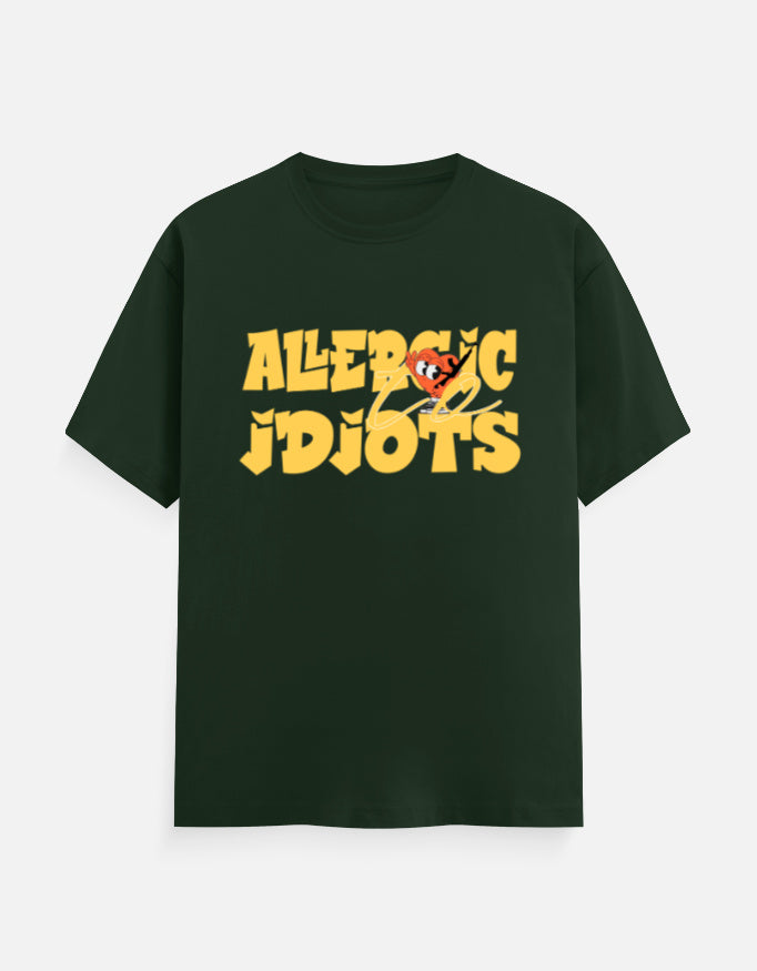 C-Labs Allergic to Idiots Classic Crew T-Shirt Bottle Green Front_1_c_8_41be30ad-9dce-452d-8012-8daa81952ad1