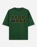 C-Labs Stop Wars Oversized Classic T-Shirt Bottle Green Front_1_c_8_58489363-852b-44fd-9549-899d8716974d