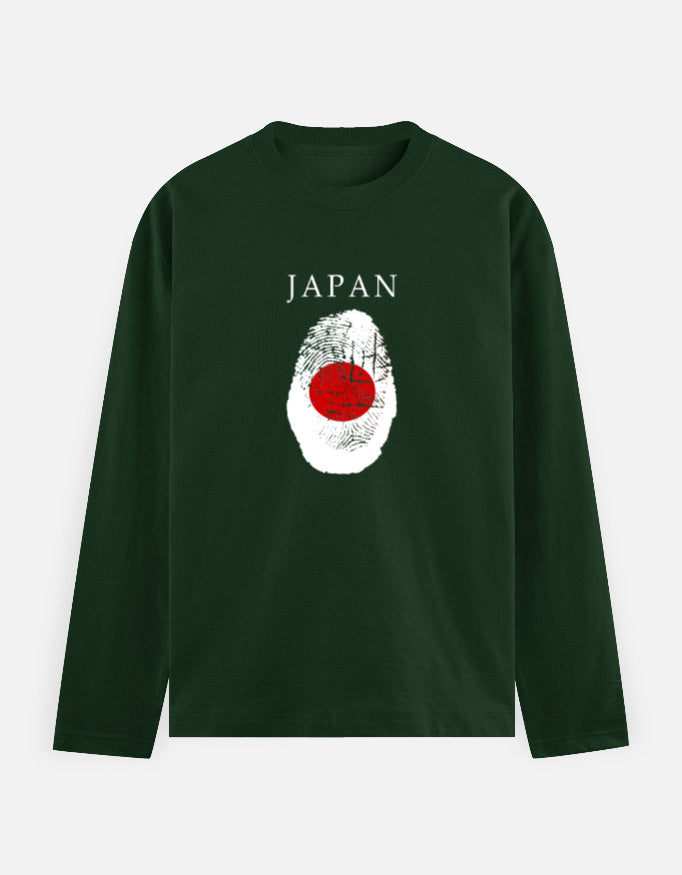 C-Labs Japan Full Sleeve T-Shirt Bottle Green Front_1_c_8_6266eddc-4e33-4745-91a1-c3cdcbd1fab0