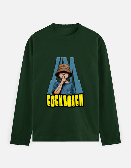 C-Labs I'm Cockroach Full Sleeve T-Shirt Bottle Green Front_1_c_8_72394fc0-c5bb-4fd0-b049-b3d76ee64054