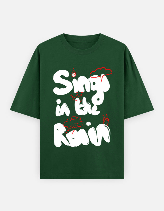 C-Labs Sing in the Rain Oversized Classic T-Shirt Bottle Green Front_1_c_8_7e26c556-91cd-45ee-b687-d7e2167419db