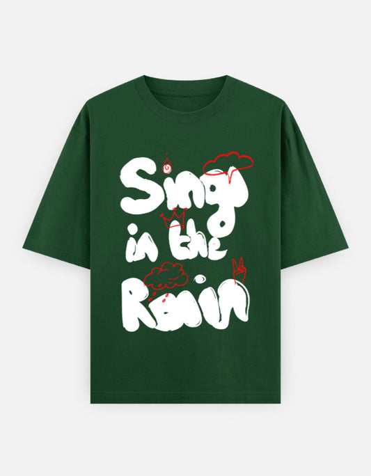 C-Labs Sing in the Rain Oversized Classic T-Shirt Bottle Green Front_1_c_8_7e26c556-91cd-45ee-b687-d7e2167419db