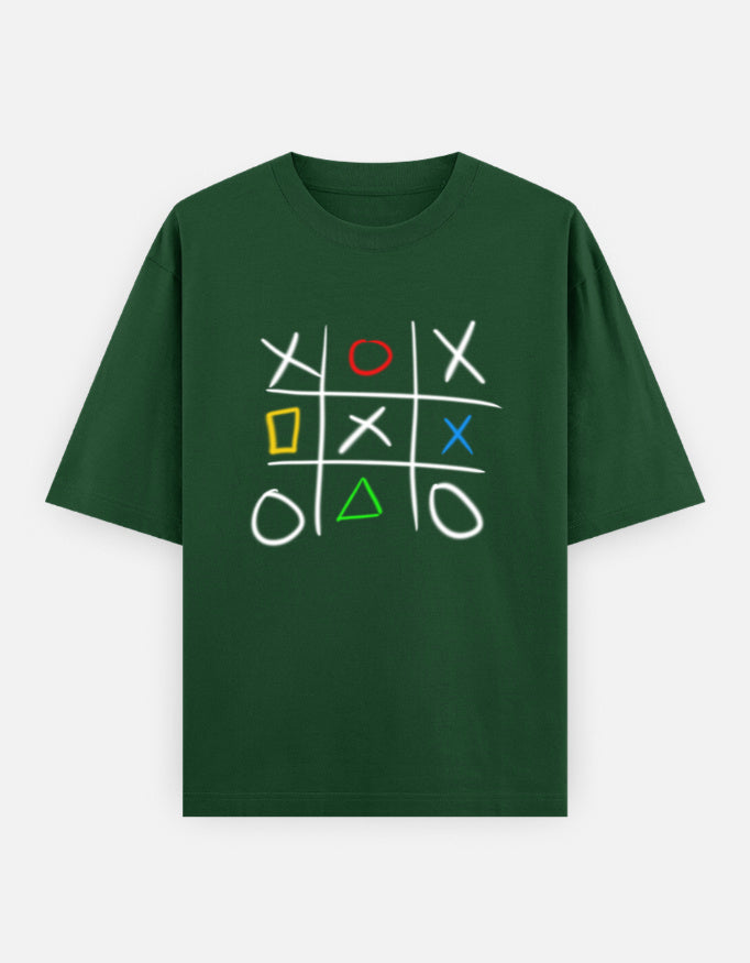 C-Labs Play Station XO Oversized Classic T-Shirt Bottle Green Front_1_c_8_839a1bb1-0357-476d-a5bf-10c392833506
