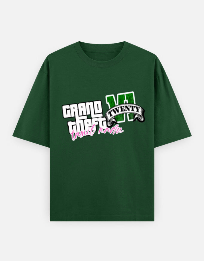C-Labs Grand Theft Auto: Tamil Nadu Edition Oversized Classic T-Shirt Bottle Green Front_1_c_8_8c7e6226-4646-4fe3-a275-fe495ca02a4a