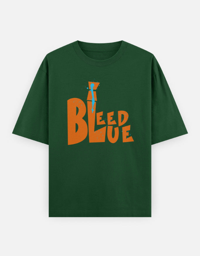 C-Labs I Bleed Blue Oversized Classic T-Shirt Bottle Green Front_1_c_8_91ab3066-2063-4266-80e2-40e989900bea