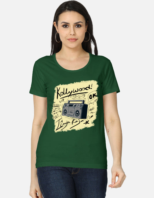 C-Labs Kollywood Music Women's Classic T-Shirt Bottle Green Front_1_c_8_9447b3f3-1b84-4ce0-8baf-707e1b9b5a90