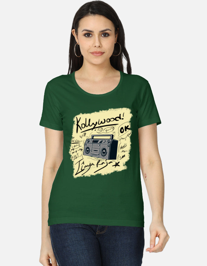 C-Labs Kollywood Music Women's Classic T-Shirt Bottle Green Front_1_c_8_9447b3f3-1b84-4ce0-8baf-707e1b9b5a90