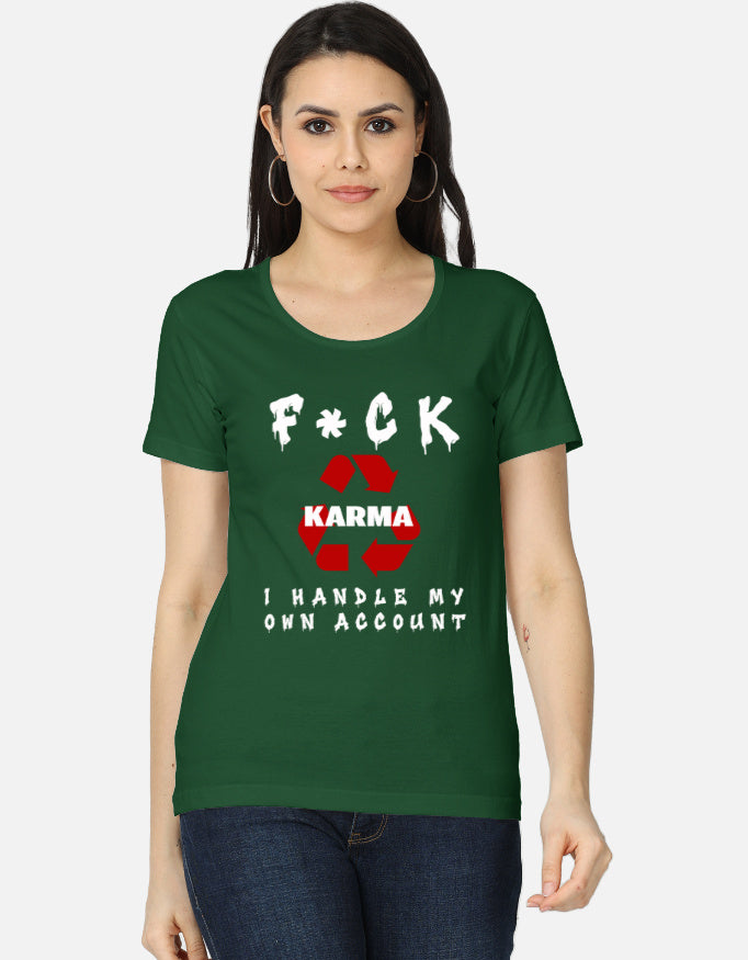 C-Labs Karma Women's Classic T-Shirt Bottle Green Front_1_c_8_9fa81fdd-b607-4221-8ef3-fe12a88d93db