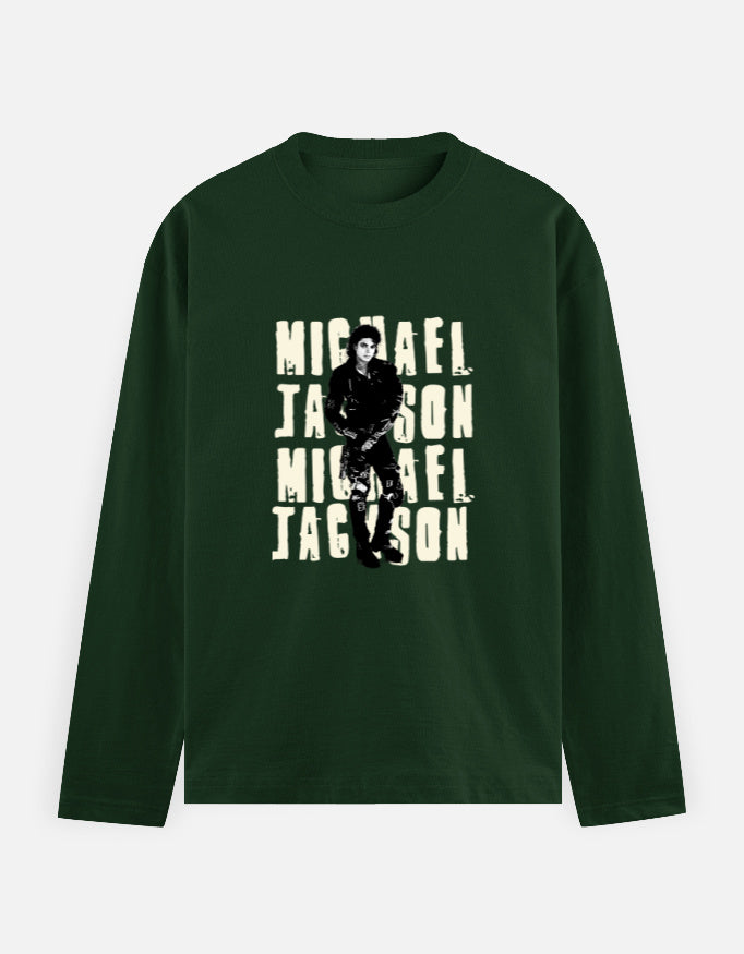 C-Labs Michael Jackson Full Sleeve T-Shirt Bottle Green Front_1_c_8_a3e57a52-6f5c-444d-ade7-50e2272b1aa0