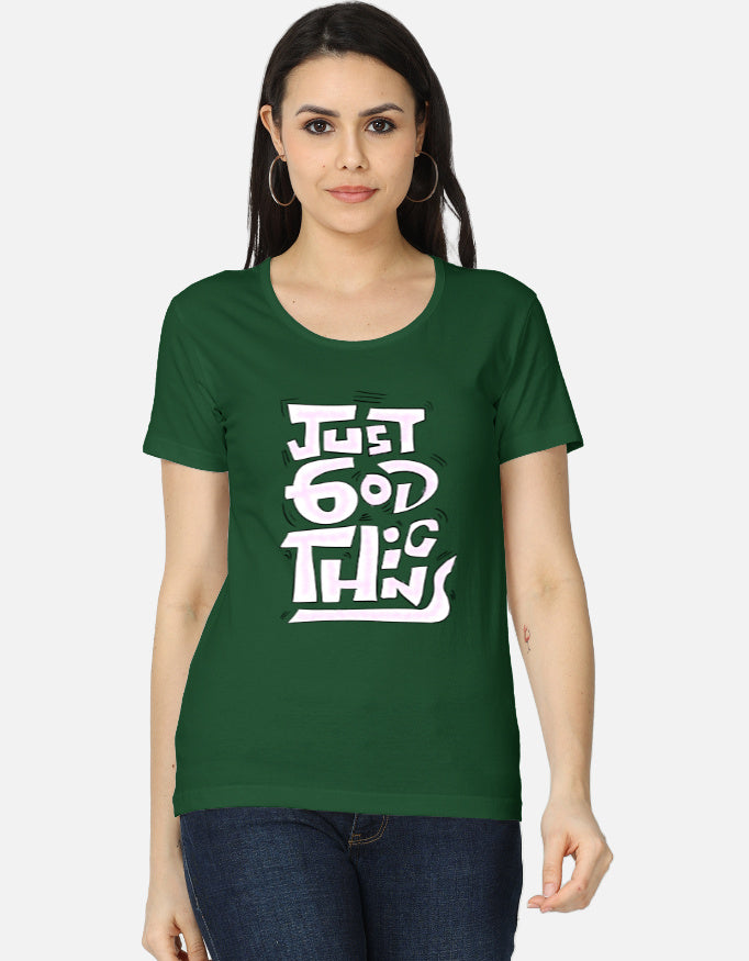 C-Labs Just God Things Women's Classic T-Shirt Bottle Green Front_1_c_8_a9997426-5f1a-49b5-af69-6f927adbe43c