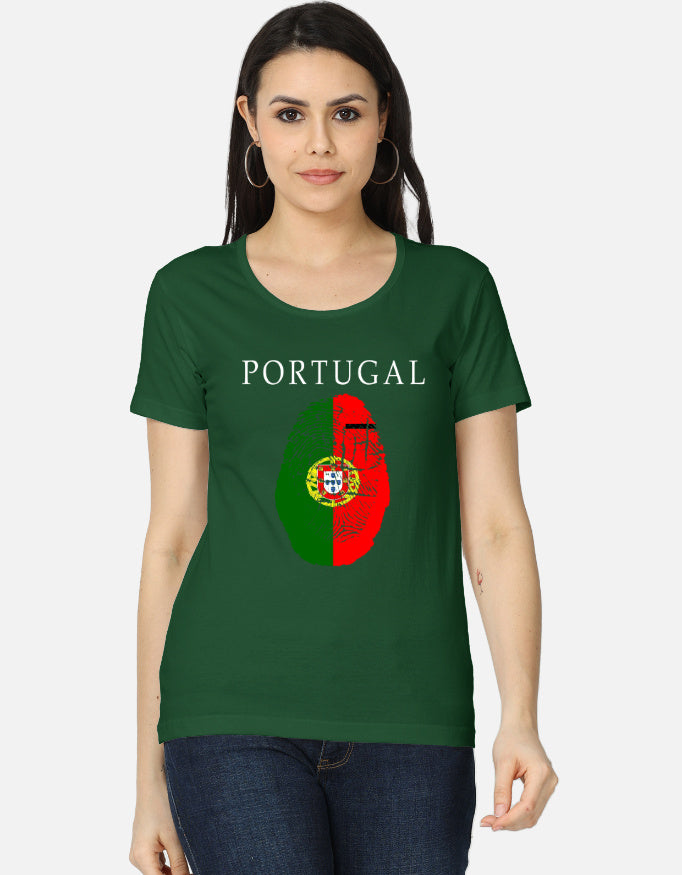 C-Labs Portugal Women's Classic T-Shirt Bottle Green Front_1_c_8_b47e86bf-5f52-4014-9be1-bc40dca5e256