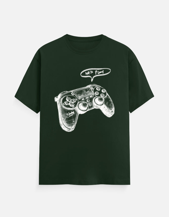 C-Labs Let's Play Classic Crew T-Shirt Bottle Green Front_1_c_8_b5ff2f0e-b1fd-4ba5-a066-074a377cdbf2