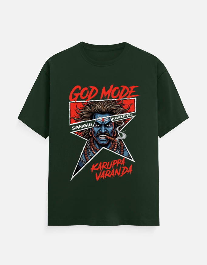 C-Labs Karuppu God Mode Classic Crew T-Shirt Bottle Green Front_1_c_8_c4a24481-adc6-4568-b648-90d3c8baf149