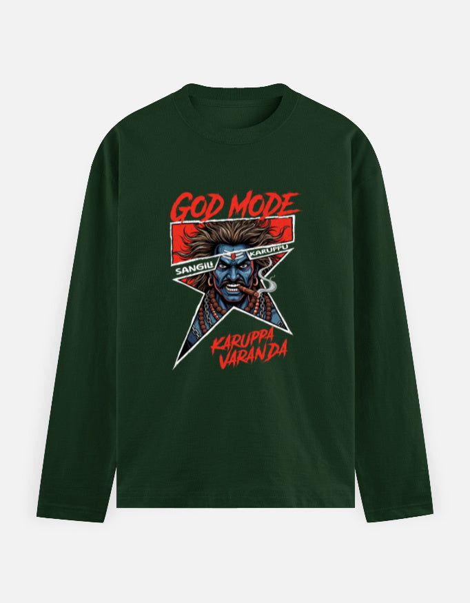 C-Labs Karuppu God Mode Full Sleeve T-Shirt Bottle Green Front_1_c_8_cd9252c8-83d3-445f-baac-9fcc5a98b9bb