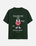 C-Labs Please use me ipadiku "Brain" Classic Crew T-Shirt Bottle Green Front_1_c_8