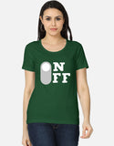 C-Labs On Off Women's Classic T-Shirt Bottle Green Front_1_c_8_d5241326-0ebf-4a79-9524-f2a2b7f76c1d