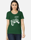 C-Labs Let's Play Women's Classic T-Shirt Bottle Green Front_1_c_8_d6fd7989-4e9c-4c47-b8f0-ddebbaacd7b1