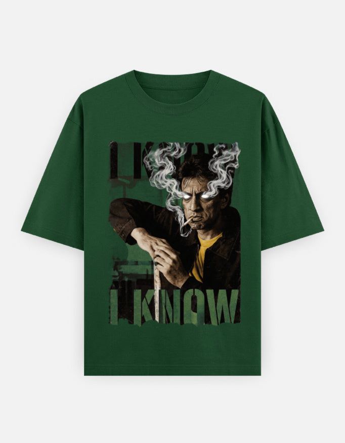 C-Labs I know I know Oversized Classic T-Shirt Bottle Green Front_1_c_8_d7aec91f-c79f-41dc-856a-5c8b067dfa1e