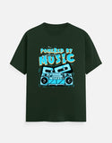 C-Labs Powered By Music Classic Crew T-Shirt Bottle Green Front_1_c_8_e9e697d8-c366-4a7c-a9cf-9c45f3d5c841