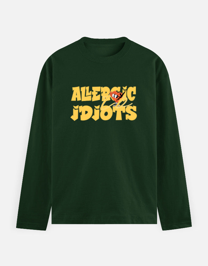C-Labs Allergic to Idiots Full Sleeve T-Shirt Bottle Green Front_1_c_8_ebcc128f-f25f-44d2-868e-2db5343aa3b5