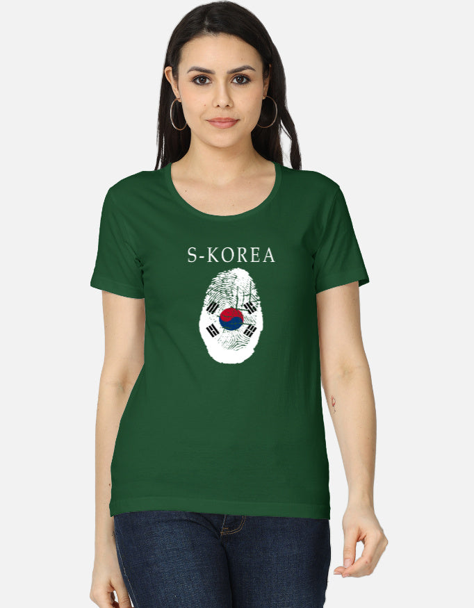 C-Labs SouthKorea Women's Classic T-Shirt Bottle Green Front_1_c_8_ed3e4671-fa15-493e-adf6-27eea6a6572d
