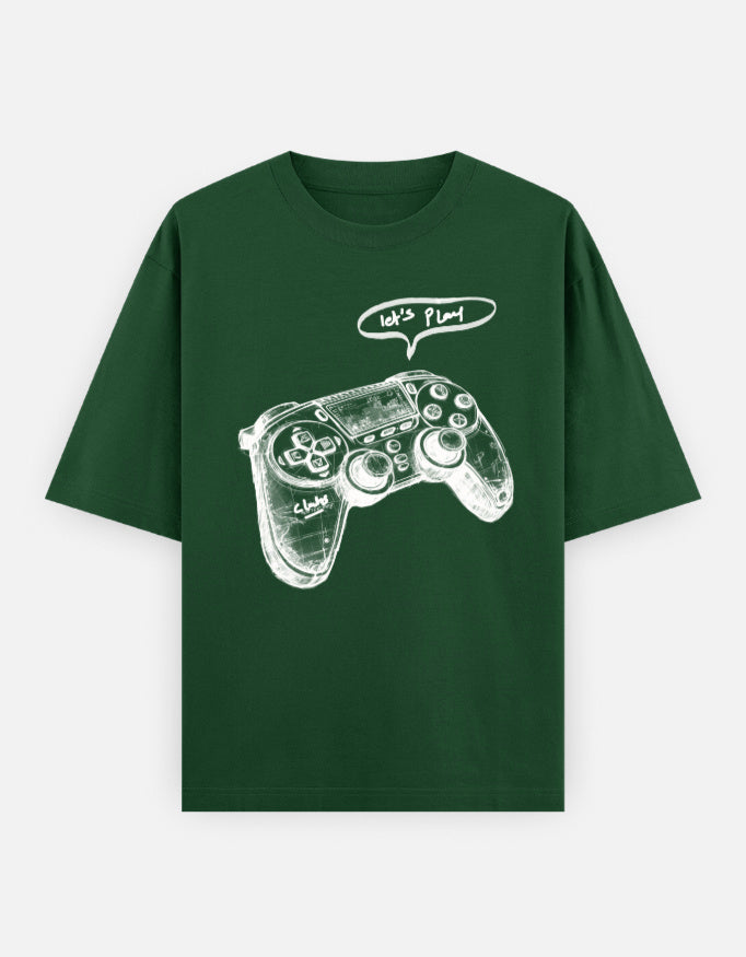 C-Labs Let's Play Oversized Classic T-Shirt Bottle Green Front_1_c_8_ed3ed81e-c9f7-462f-adbb-8838e0132d85