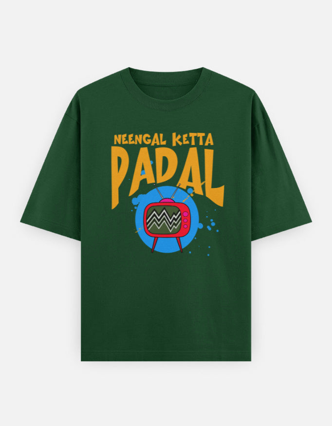 C-Labs Neengal Ketta Padal Oversized Classic T-Shirt Bottle Green Front_1_c_8_f1b41166-08a5-40e5-91db-2254d7ad42b2