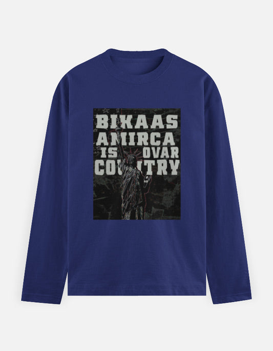 C-Labs Bikaas Amirca Is Ovar Country Full Sleeve T-Shirt Royal Blue Front_1_c_9_00b1ee44-2b88-4942-935c-7641ad69d3be