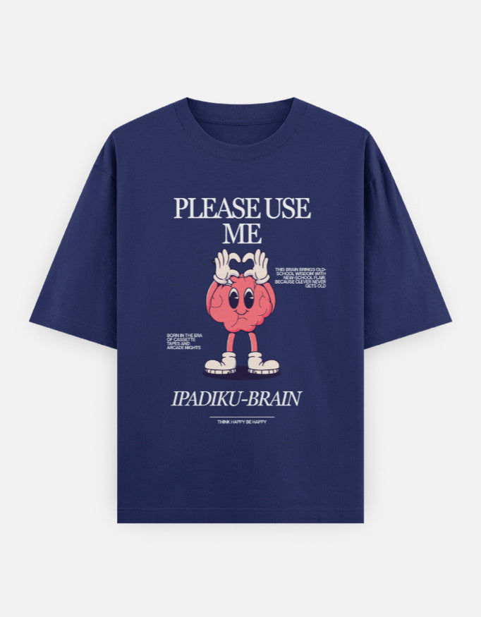 C-Labs Please use me ipadiku "Brain" Oversized Classic T-Shirt Royal Blue Front_1_c_9_07755708-c619-411a-be3a-9e9ba179af23