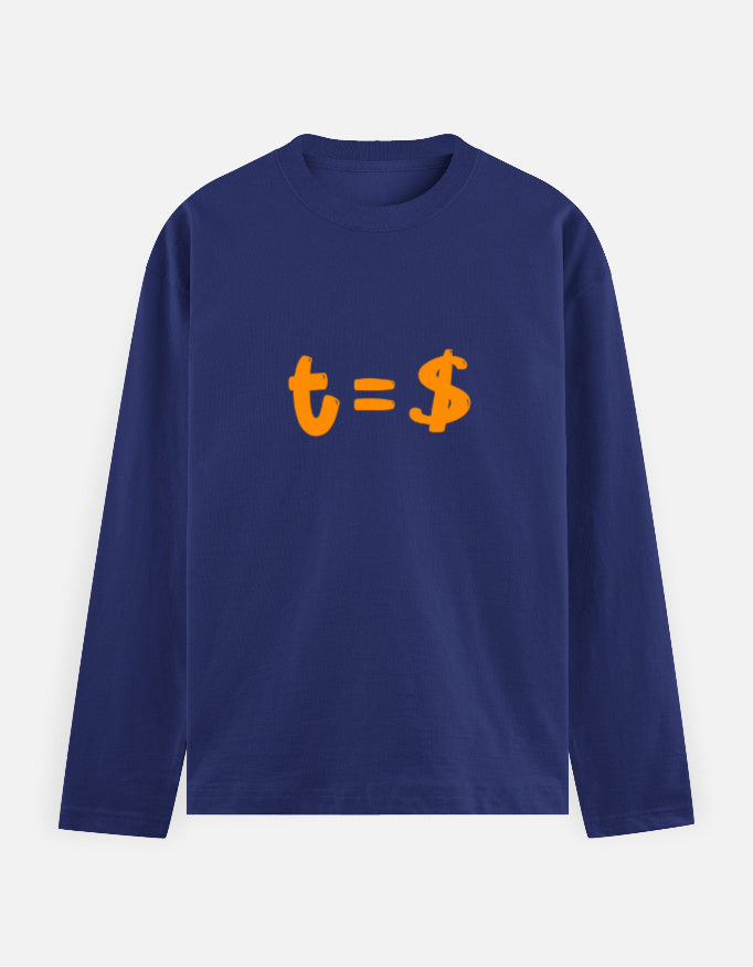 C-Labs Time Is Money Full Sleeve T-Shirt Royal Blue Front_1_c_9_7e492409-c7e8-4d15-a0ad-d819d57f45d3