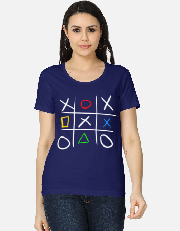 C-Labs Play Station XO Women's Classic T-Shirt Royal Blue Front_1_c_9_9e1faabf-4ce2-4d8b-b889-970f7b3175d6